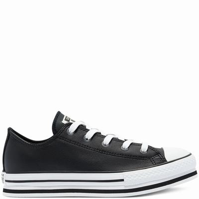 Converse Leather EVA Platform Chuck Taylor All Star - Lasten Tennarit - Mustat/Valkoinen